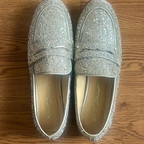 Betsey Johnson Glittering Silver Loafers - Picture 4 of 4